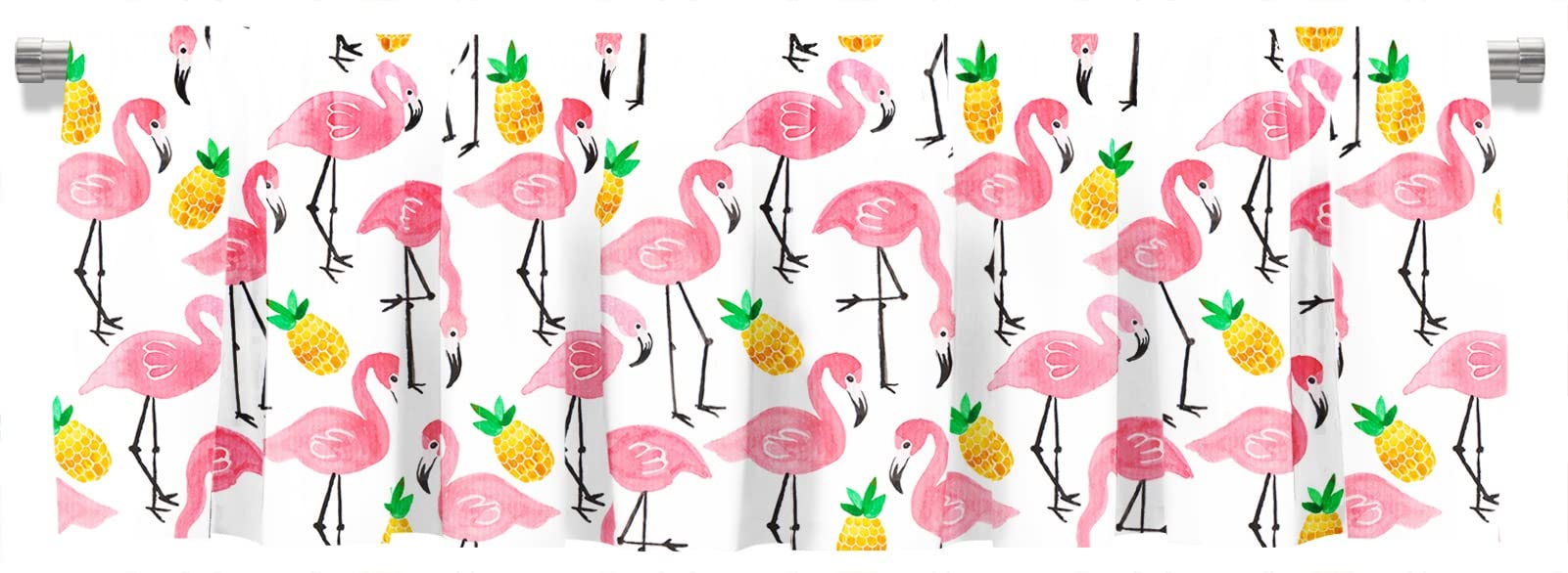 Pink Flamingo Pineapple Window Valance - 52