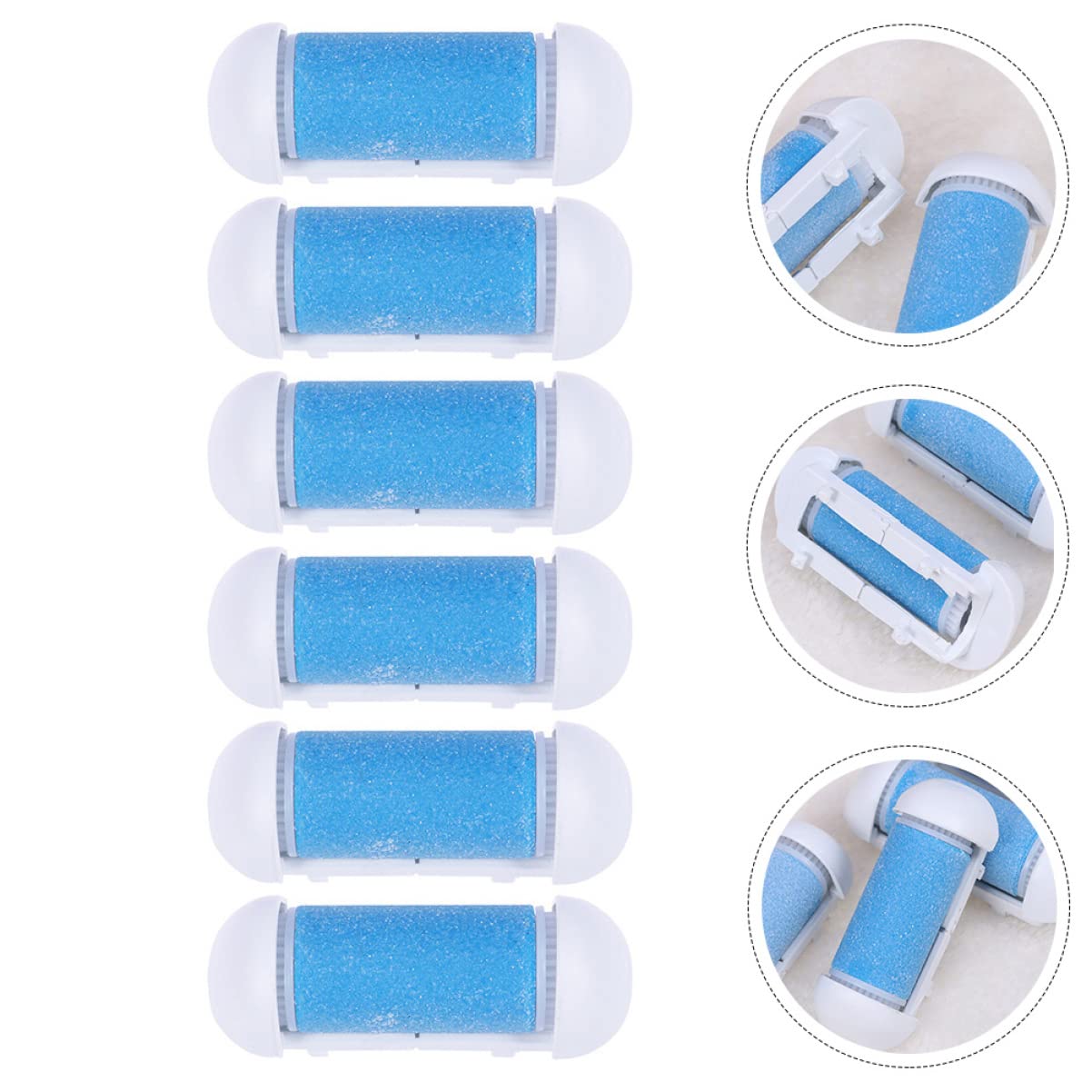 12 Pcs Foot Grinder Replacement Heads - Pedicure Accessories for Dead Skin Removal, Foot File Roller Heads - Professional Foot Care Supplies for Home Spa & Salon Use