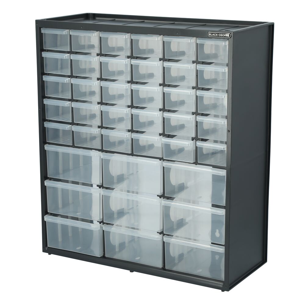 39 Drawer Organizer - Large & Small Black Storage Bins for Crafts, Office Supplies & Hardware | Perfect for Home, Office & Workshop Organization