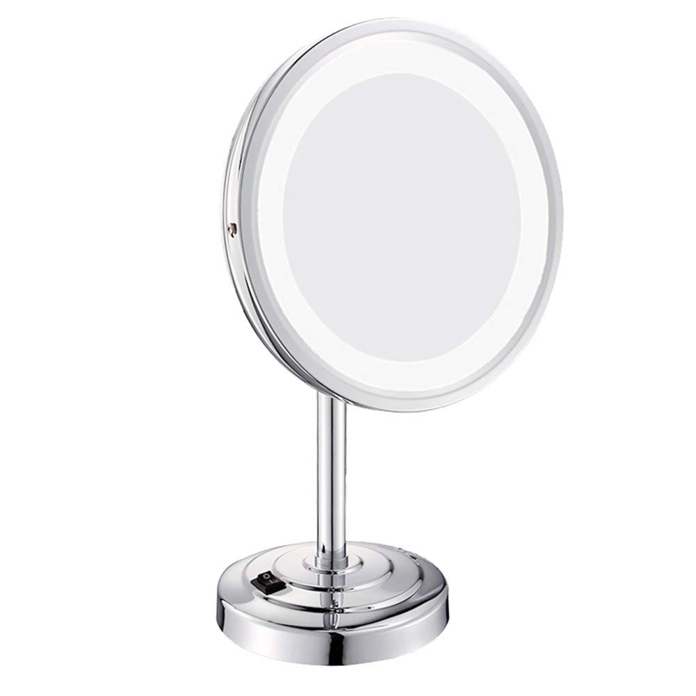 LED Vanity Mirror with 3X Magnification & Swivel Design - Illuminated Makeup Mirror for Bathroom, Bedroom & Travel | Silver Finish | Perfect for Makeup Application, Skincare Routine & Portable Beauty Needs