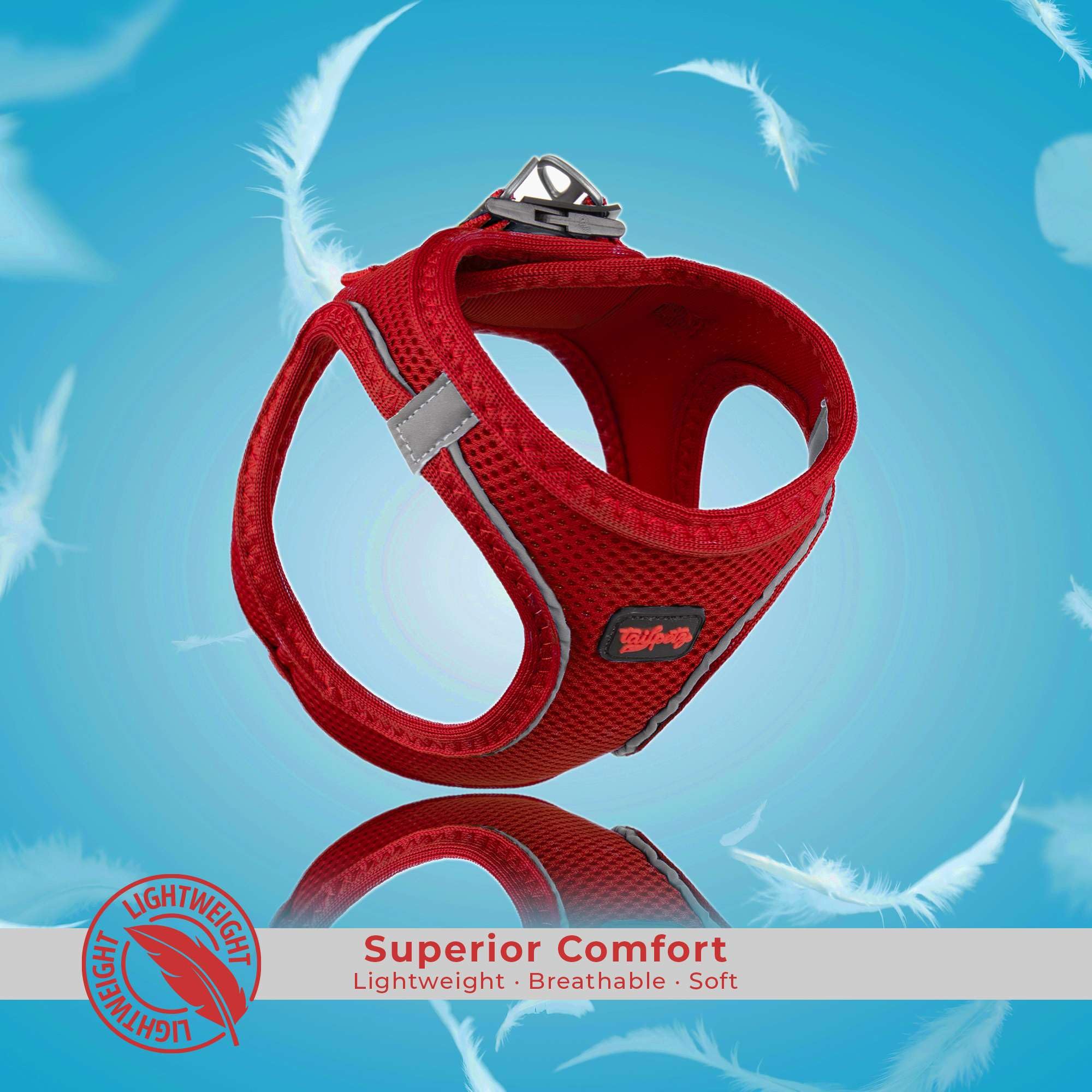 **Tailpetz Adjustable No-Pull Dog Harness for Small Dogs - Reflective Step-in Puppy Harness for Training, Walking & Outdoor Safety (Red, Small) - Perfect for Daily Walks, Jogging & Nighttime Visibility**