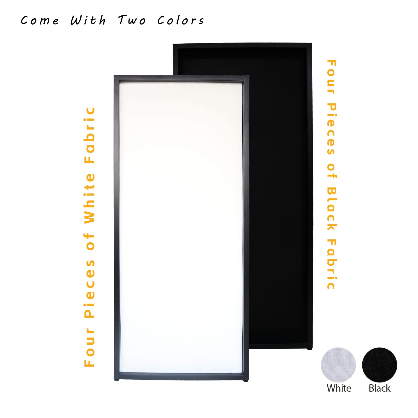 Portable DJ Booth Facade - White & Black Foldable DJ Screen with Carry Bag | Video Light Projector Display Panel for Events, Weddings & Nightclubs | Easy Setup & Transport