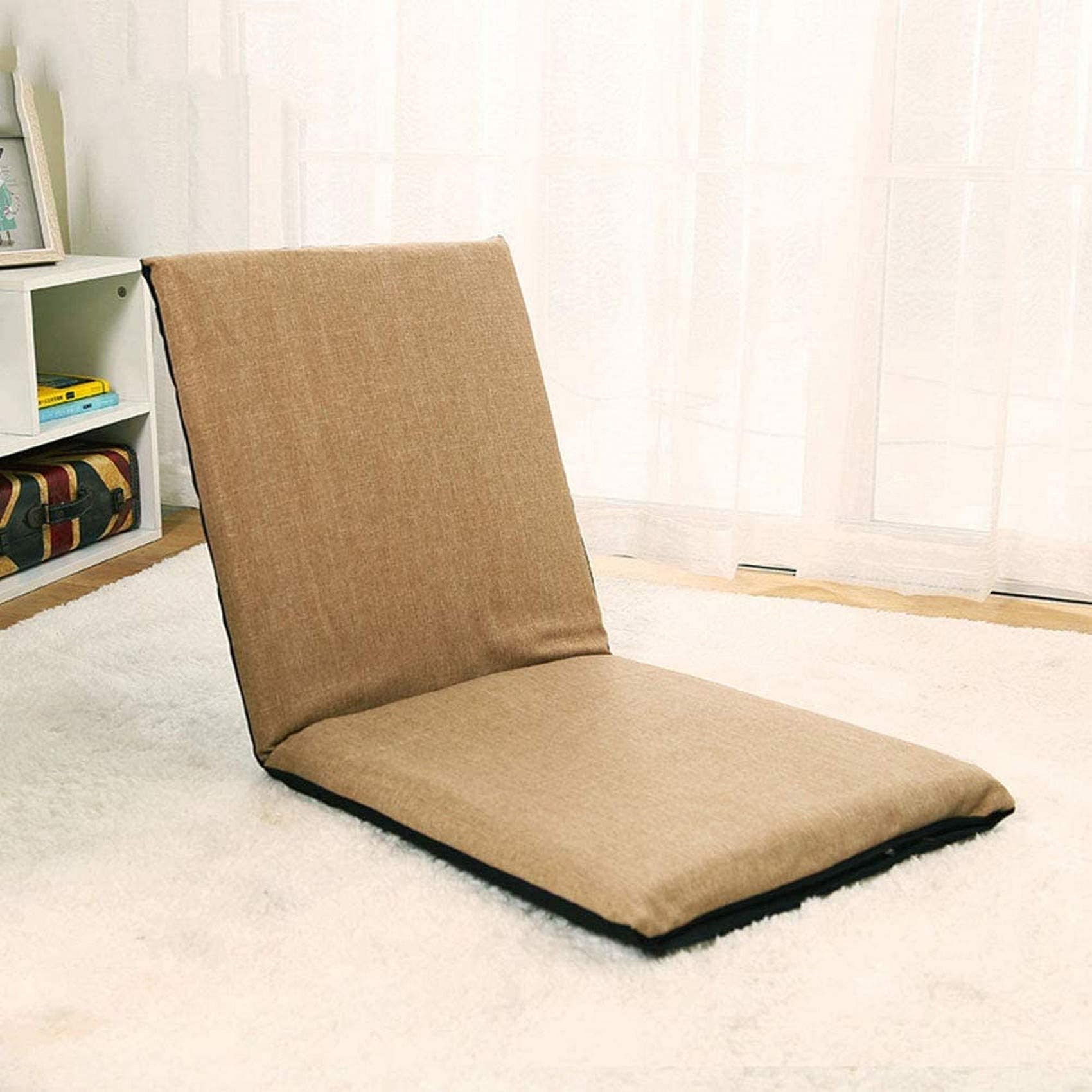 Foldable Floor Chair with Back Support - Adjustable Lazy Sofa for Meditation, Reading, Watching TV & Gaming - Thick Padded Comfort for Home, Office & Dorm Use