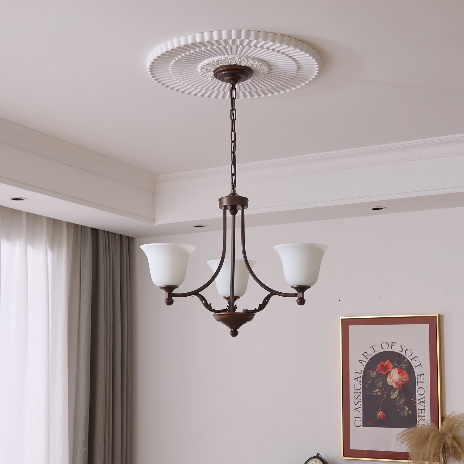 Aveline Bloom Crystal Chandelier - Elegant Floral Ceiling Light Fixture for Dining Room, Bedroom & Living Room Decor | Modern Home Lighting Solution