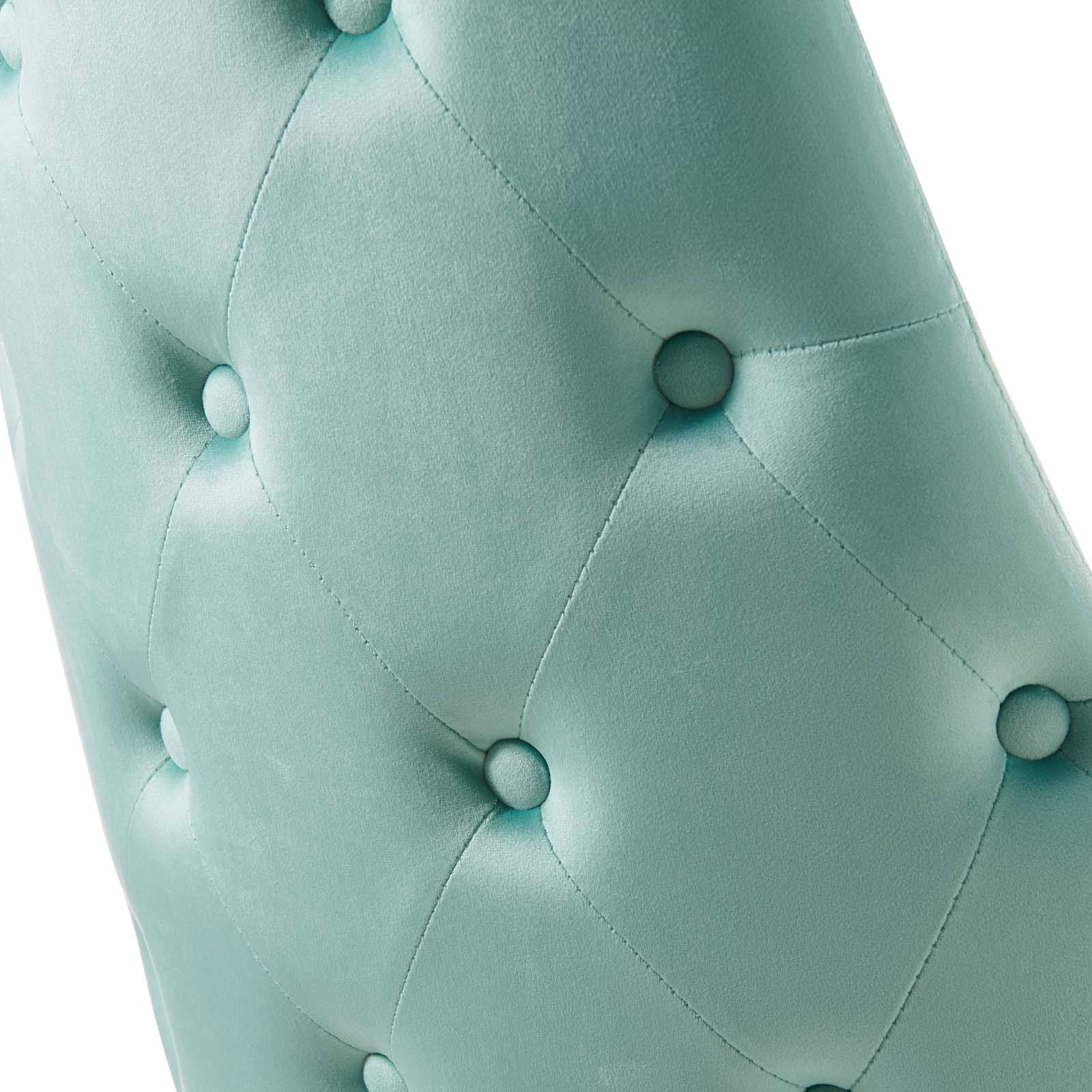 Modway Adorn Tufted Performance Velvet Dining Chairs - Set of 2 Mint Green Accent Side Chairs for Living Room, Bedroom & Dining Area
