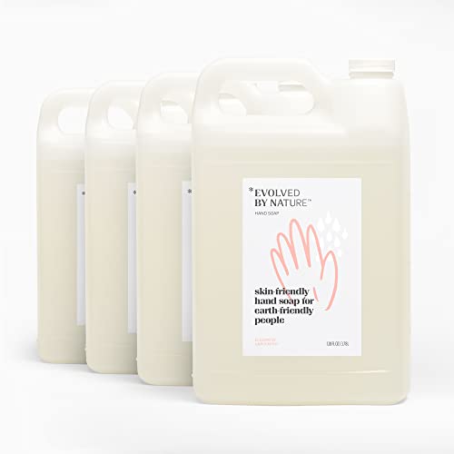 Evolved By Nature Unscented Liquid Hand Soap Refill - 4 Gallon (512 oz) | Natural, Moisturizing & Biodegradable Hand Wash with Plant-Based Ingredients | Ideal for Homes, Offices & Commercial Use