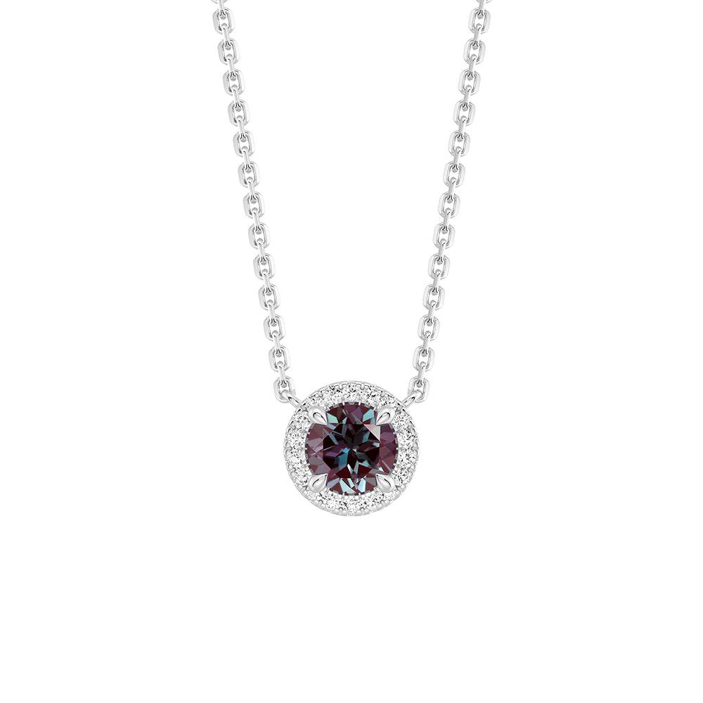 Eternal Halo Personalized Birthstone Necklace - Custom Name & Birth Month Jewelry Gift for Women, Mom, Wife | Perfect for Birthday, Anniversary, Mother's Day & Special Occasions