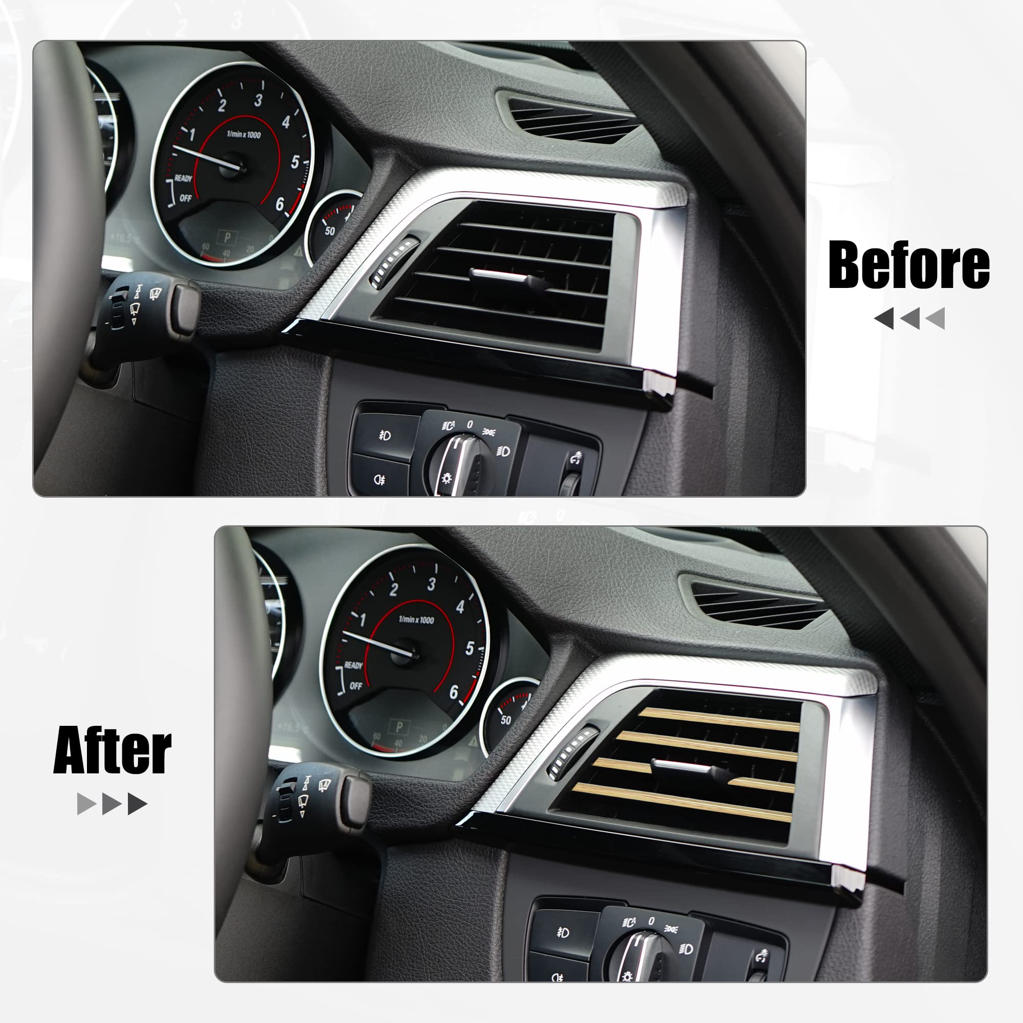 X AUTOHAUX 20-Piece Car Air Vent Decor Strips - Universal Fit for Straight Car Vents, Brown Interior Accessories - Perfect for Customizing & Protecting Your Vehicle's Dashboard Vents