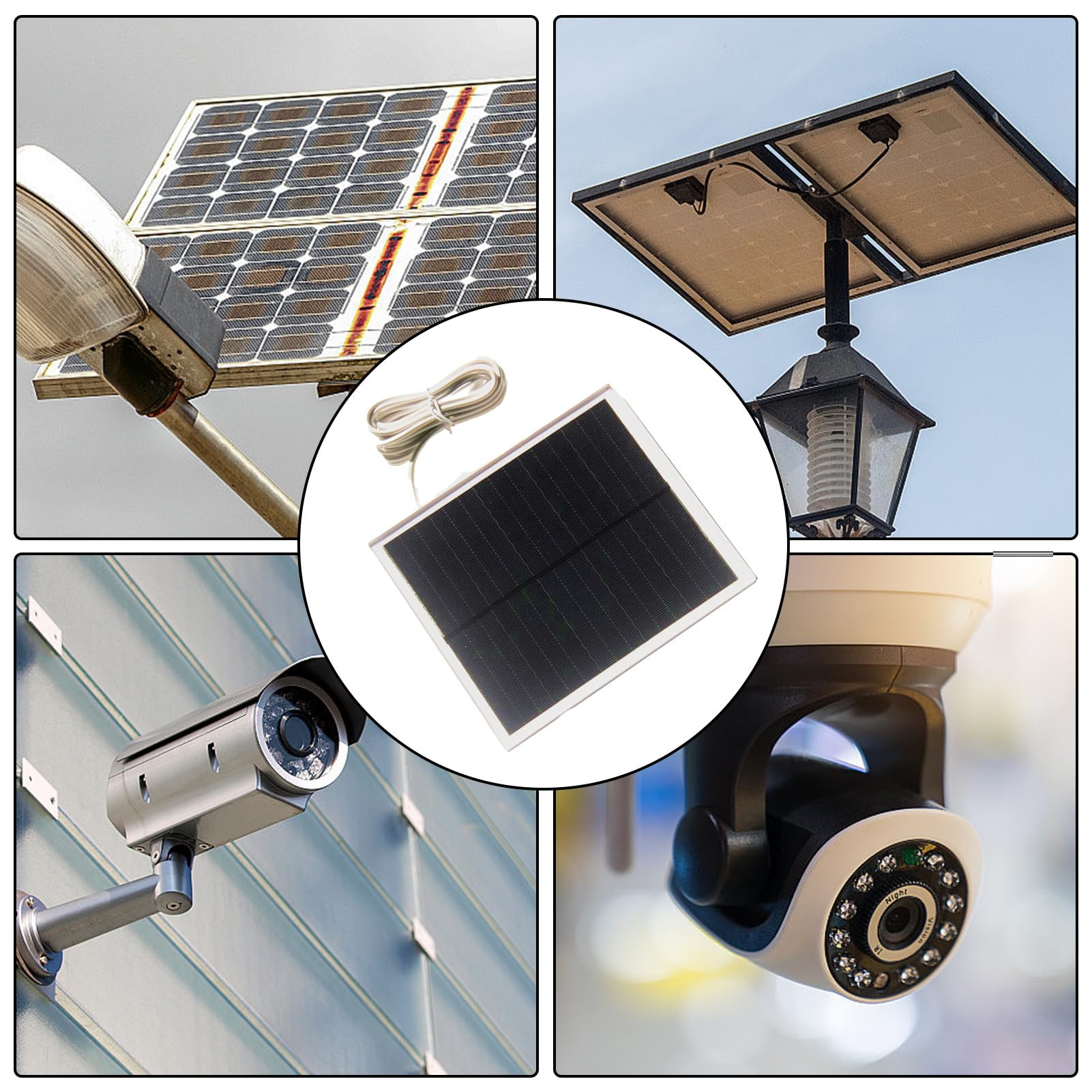 10W Solar Panel for Ring Doorbell - 360° Adjustable Monocrystalline Solar Charger with Weatherproof Design | Perfect for Home Security & Outdoor Camera Power Supply