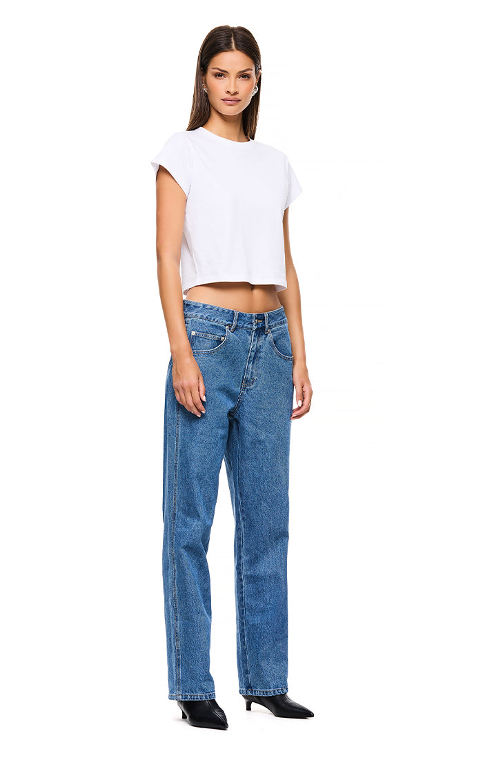 Premium THE XAVIER Mid Blue Denim Jeans for Men | Slim Fit Stretch Comfort | Casual Wear & Everyday Style | Perfect for Office, Dating & Weekend Outings