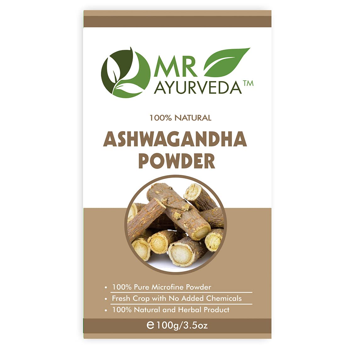 Organic Ashwagandha Powder 100g - Pure Ayurvedic Supplement for Stress Relief, Immunity & Energy Boost | Natural Skin & Hair Care | Vegan, Non-GMO, Chemical-Free | Perfect for Smoothies, Tea & DIY Beauty Treatments