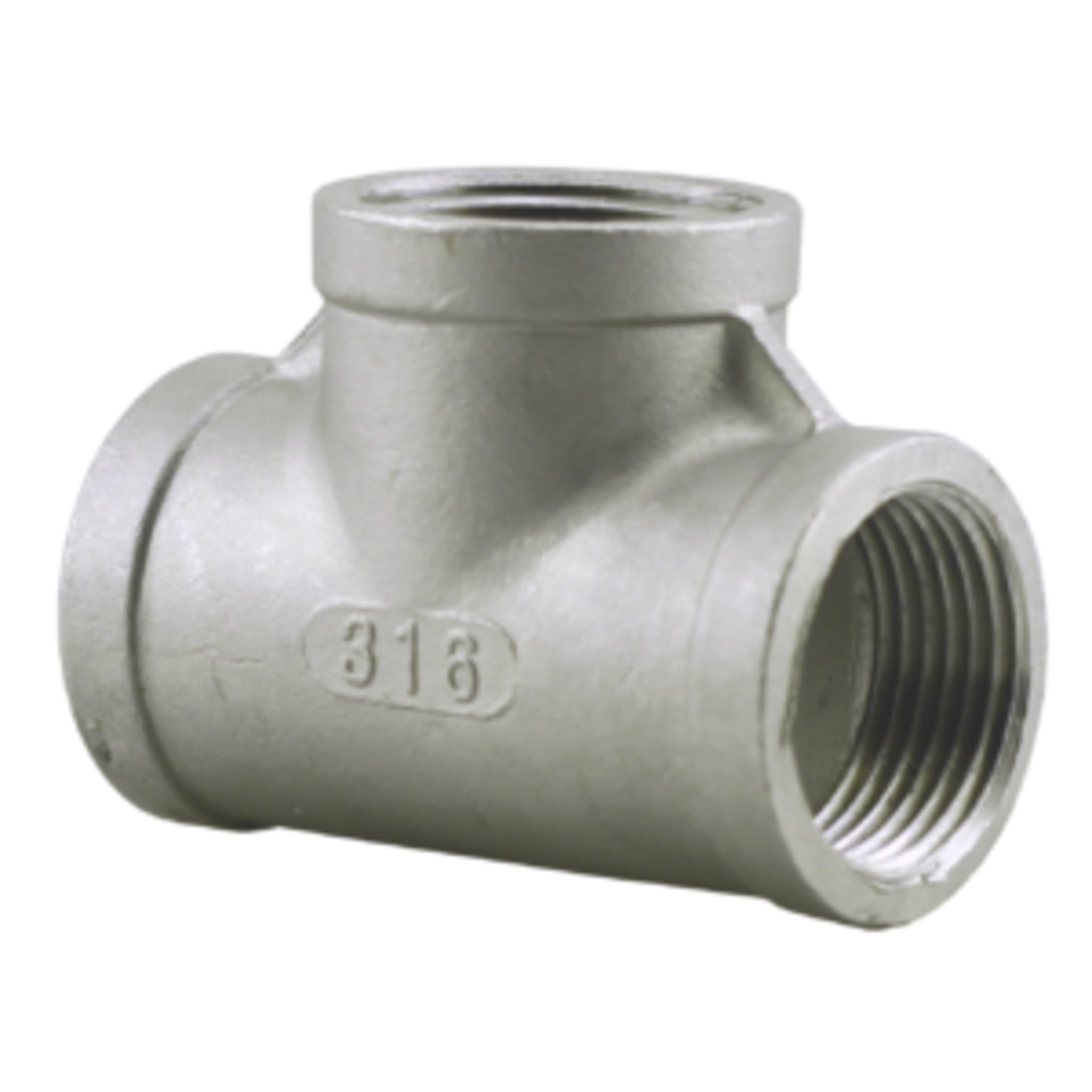 316 Stainless Steel Schedule 40 Tee Pipe Fittings - FPT Thread - Corrosion Resistant for Marine, Chemical & Water Treatment Applications | Sizes 1/8