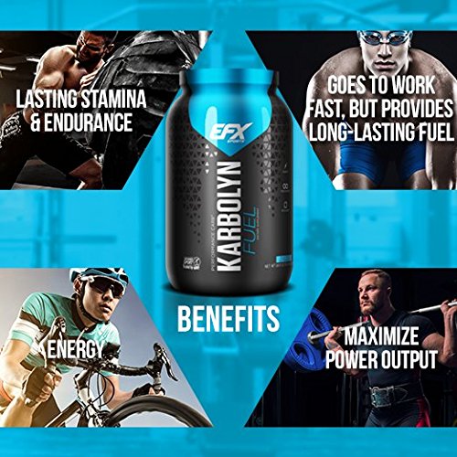 EFX Sports Karbolyn Energy Powder - Blue Razz Watermelon Flavor, 1950g | Pre-Workout & Post-Workout Recovery Drink Mix for Athletes & Fitness Enthusiasts