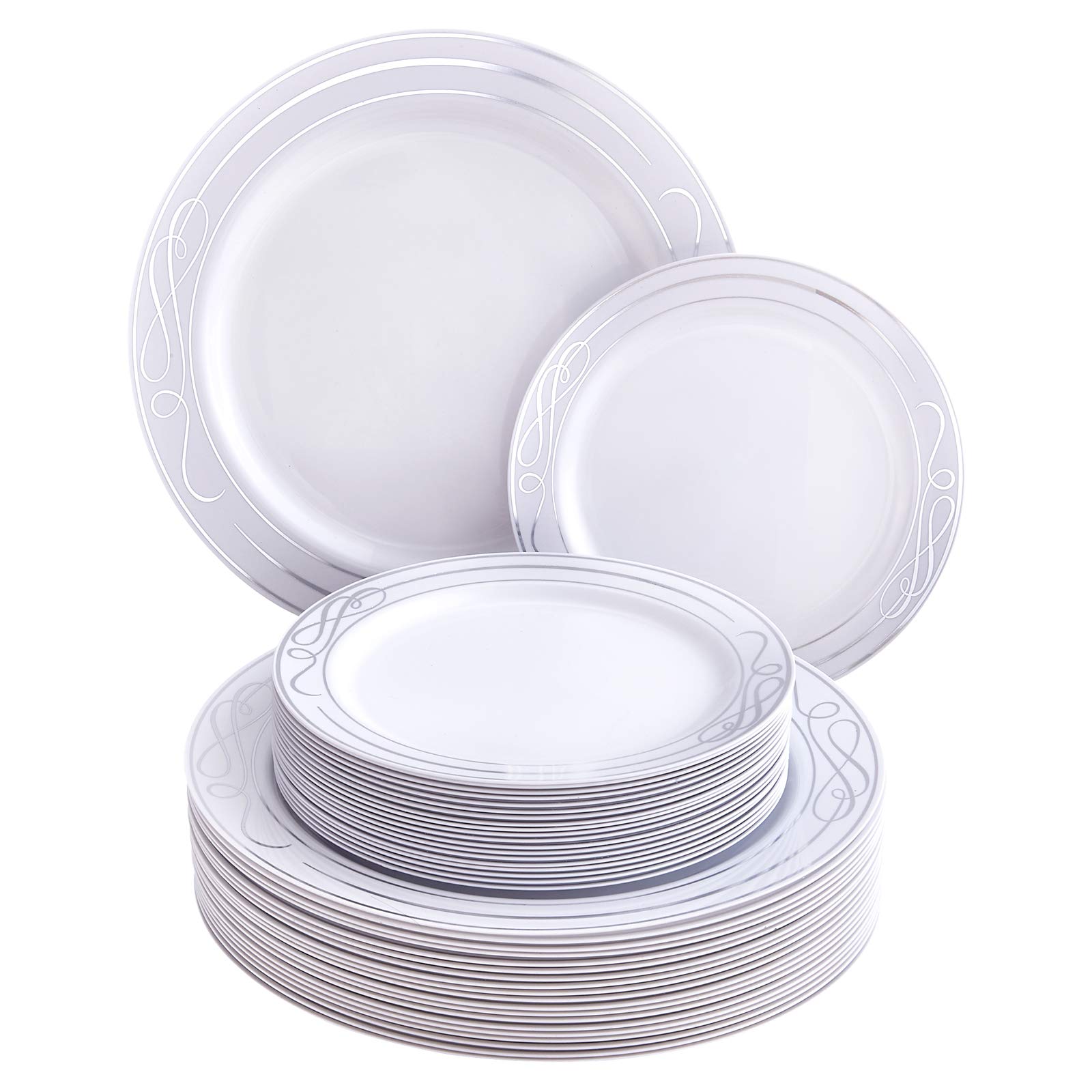 Premium 20-Piece Disposable Plastic Plate Set - 10.25