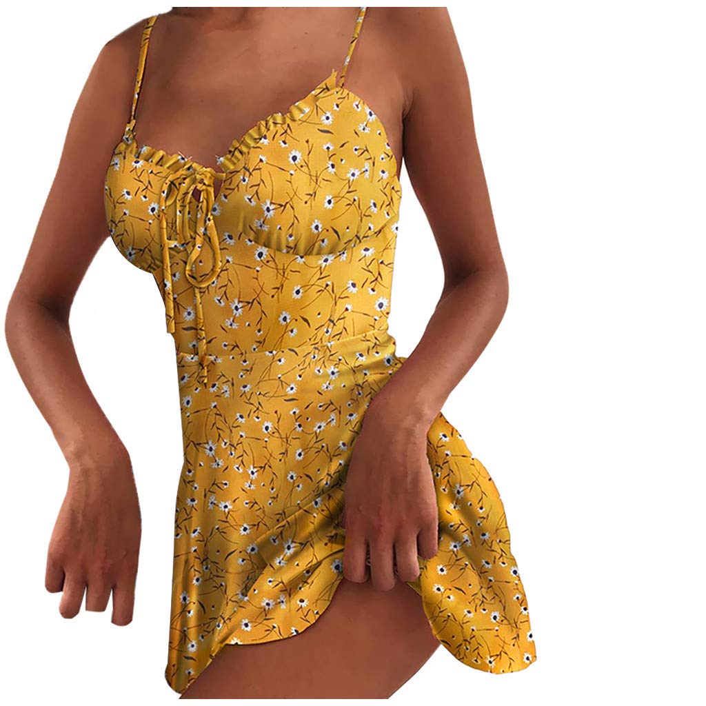 Women's Floral Print Mini Suspender Dress - Sleeveless Fall Dress with Zipper Detail | Perfect for Casual Outings, Parties & Date Nights