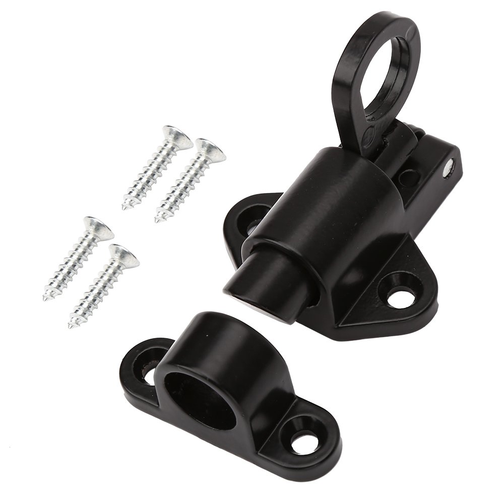 Premium Black Aluminum Alloy Automatic Window Security Lock - Spring Barrel Slide Bolt Latch for Windows & Cabinets - Child Safety, Home Security & Pet Protection