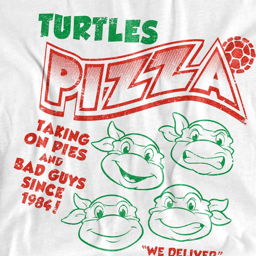 Popfunk Classic TMNT Teenage Mutant Ninja Turtles Pizza Graphic Unisex Adult T-Shirt - Perfect for Cosplay, Comic Con & Casual Wear