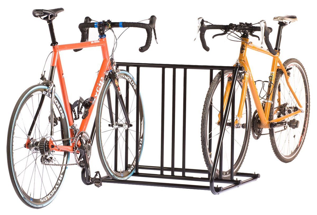 Saris Mighty Mite 6-Bike Parking Rack - Heavy Duty Black Bicycle Storage Stand for Garage, Shed or Outdoor Use