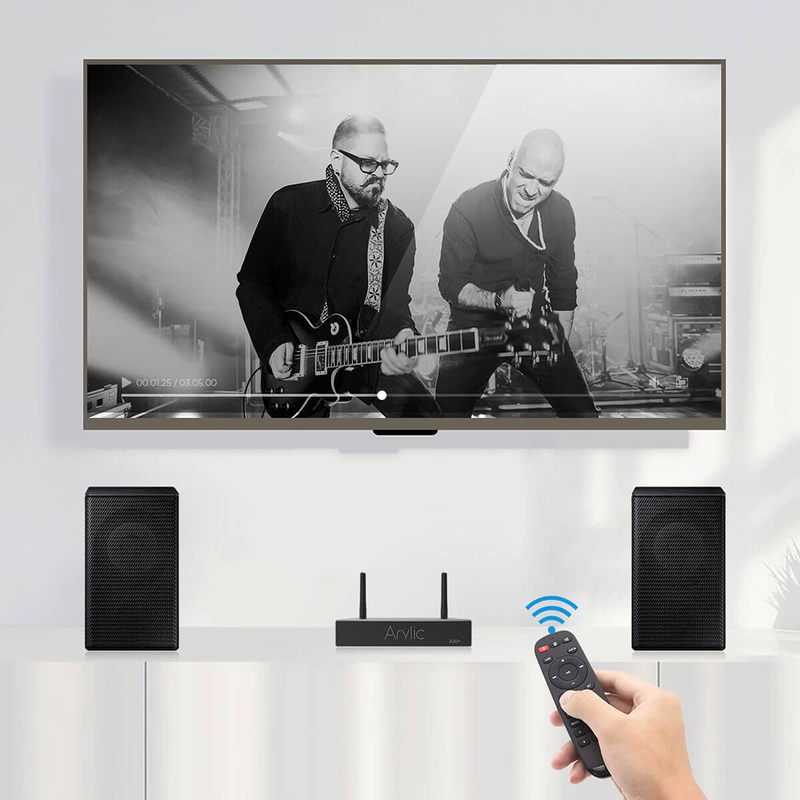 Arylic A30 2-Channel Class D Wireless Mini Home Amplifier - WiFi & Bluetooth 5.0 Stereo Receiver for Speakers with Multi-Room Audio, Spotify Connect, AirPlay 1 - Perfect for Home Theater, Office, and Multi-Zone Music Streaming