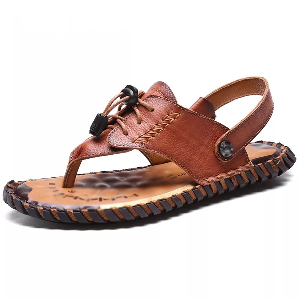 Men's Flip Flops - Summer Beach Sandals for Men | Lightweight Casual Slippers | Outdoor Comfort Shoes | Brown Size 10.5 | Perfect for Pool, Beach, and Vacation Wear