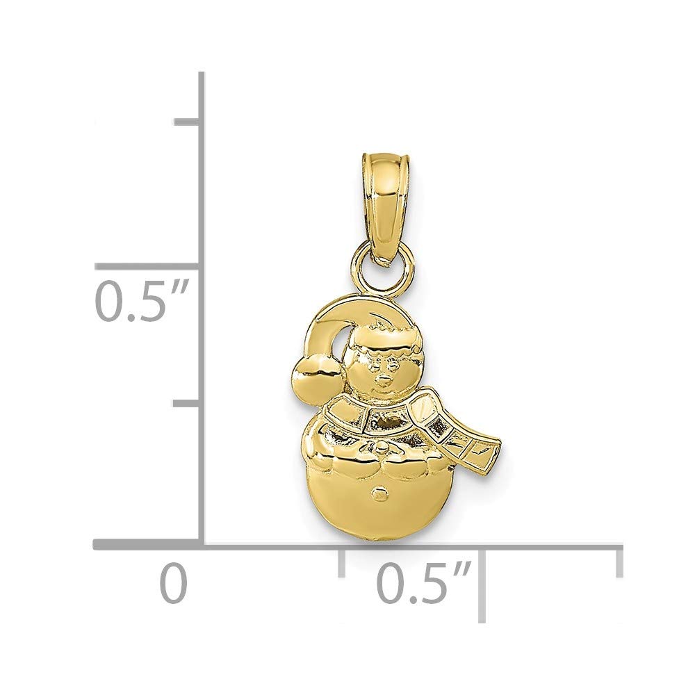 10K Yellow Gold Snowman Charm Necklace with 18