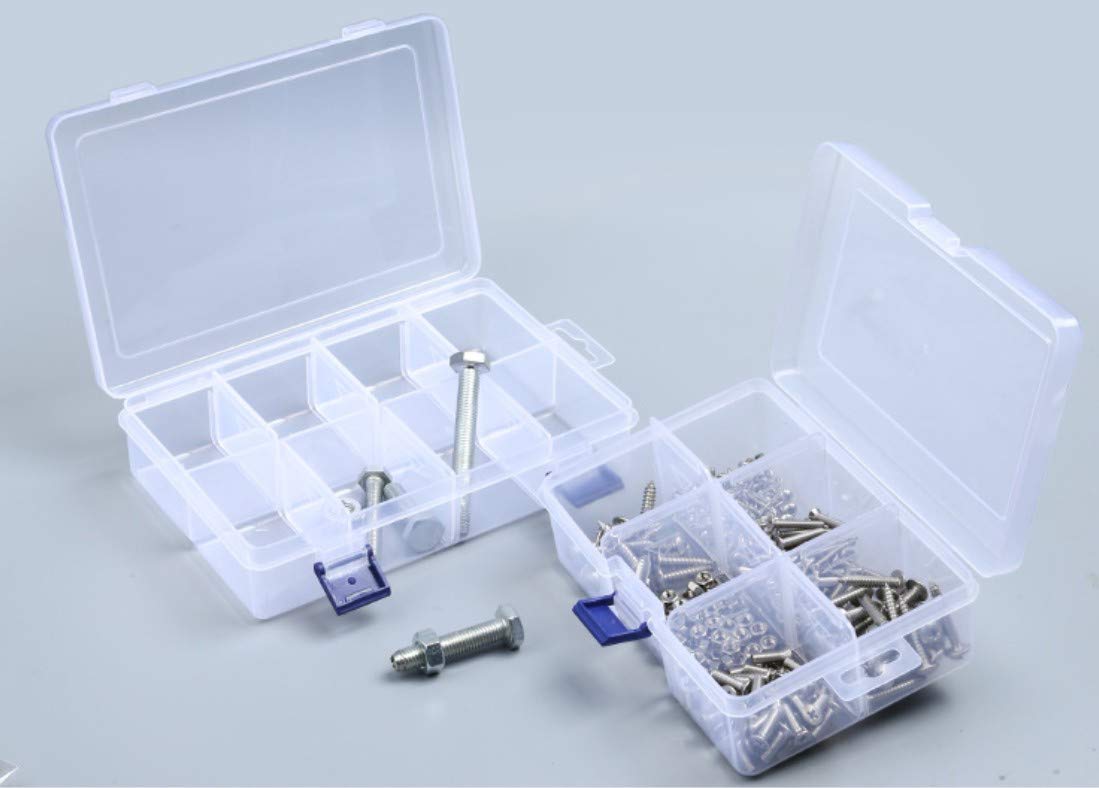 Transparent Plastic Storage Box with 36 Cells - Perfect for Organizing Jewelry, Electronic Components & Small Parts (3-Pack) - Ideal for Craft Rooms, Workshops & Home Organization
