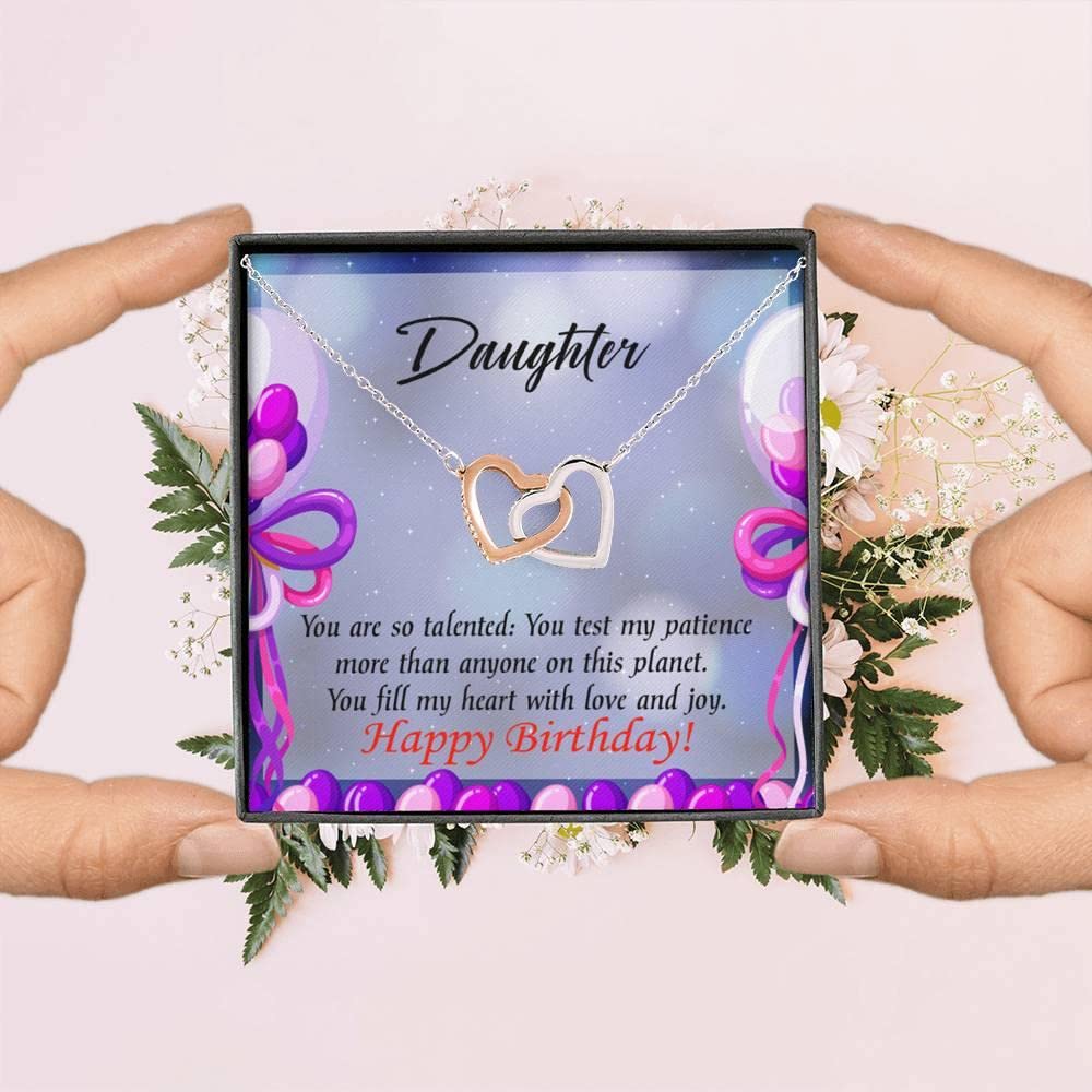 Beautiful Surgical Steel Daughter Necklace Gift - Inseparable Love Pendant for Birthday, Graduation & Special Occasions | Thoughtful Jewelry Present for Talented Daughters