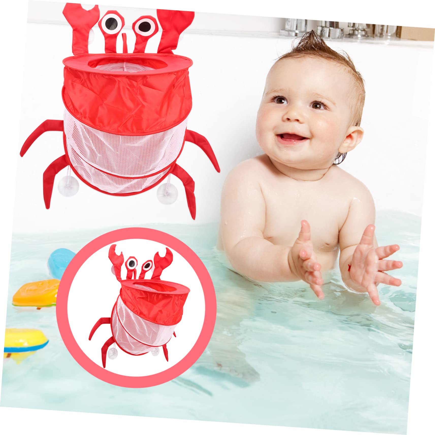 FAVOMOTO 5-Pack Foldable Mesh Bathtub Toy Storage Bags - Hanging Organizer for Kids Bath Toys, Waterproof & Durable Bathroom Organizer for Boys and Girls - Perfect for Bathtime Play and Bathroom Storage