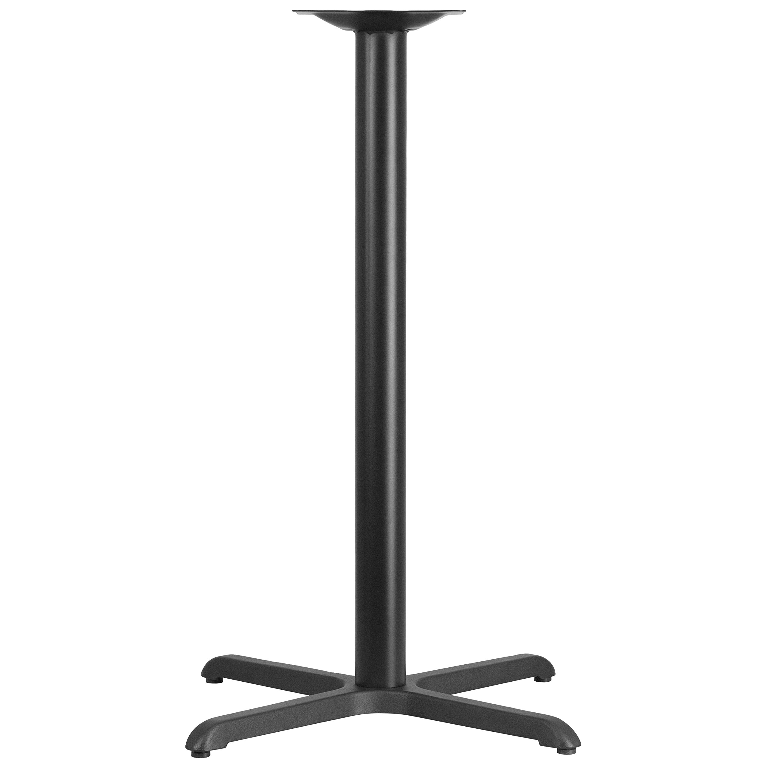EMMA + OLIVER 30 x 30 Inch Heavy Duty Cast Iron Bar Table with X-Base - Perfect for Outdoor Patio, Backyard, Restaurant and Pub Dining