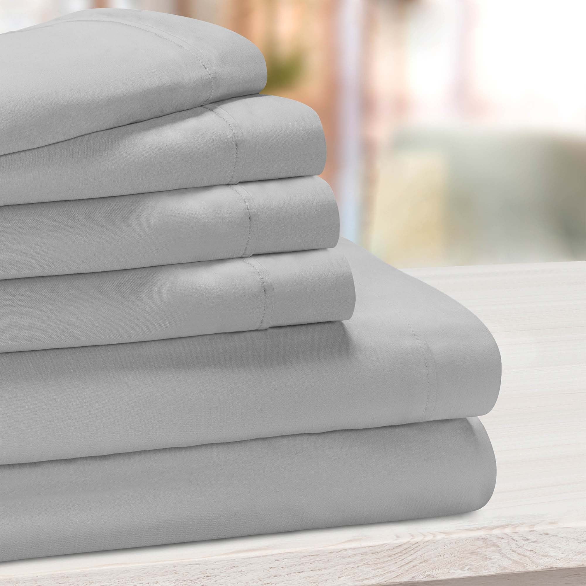 1000 Thread Count Cotton Rich Solid Deep Pocket Bed Sheet Set - Queen Size, Soft & Breathable for Ultimate Comfort - Perfect for Home, Hotel, and Guest Room Use