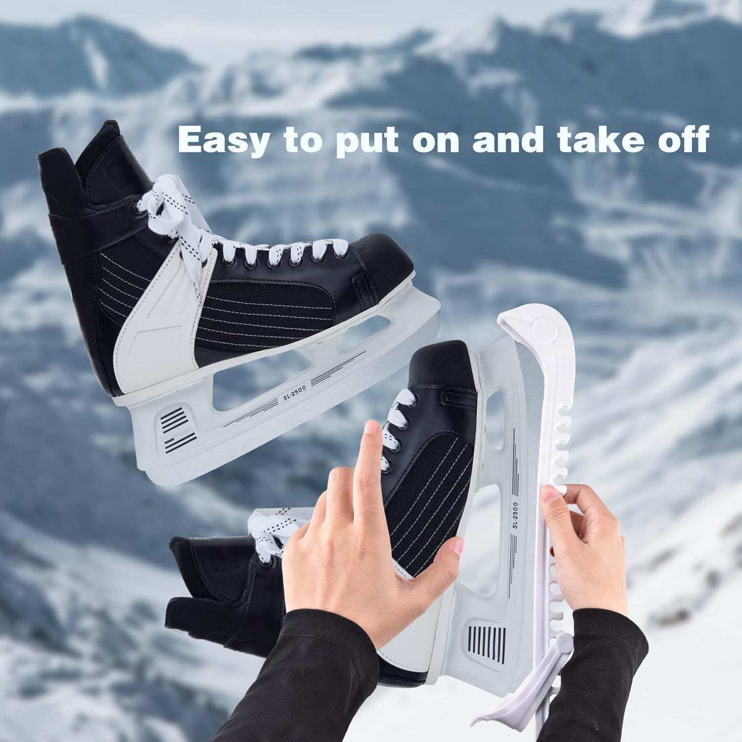Premium Ice Skate Blade Guards - Adjustable Skate Protectors for Hockey & Figure Skates (1 Pair) - Protect Blades on Concrete, Floors & During Storage