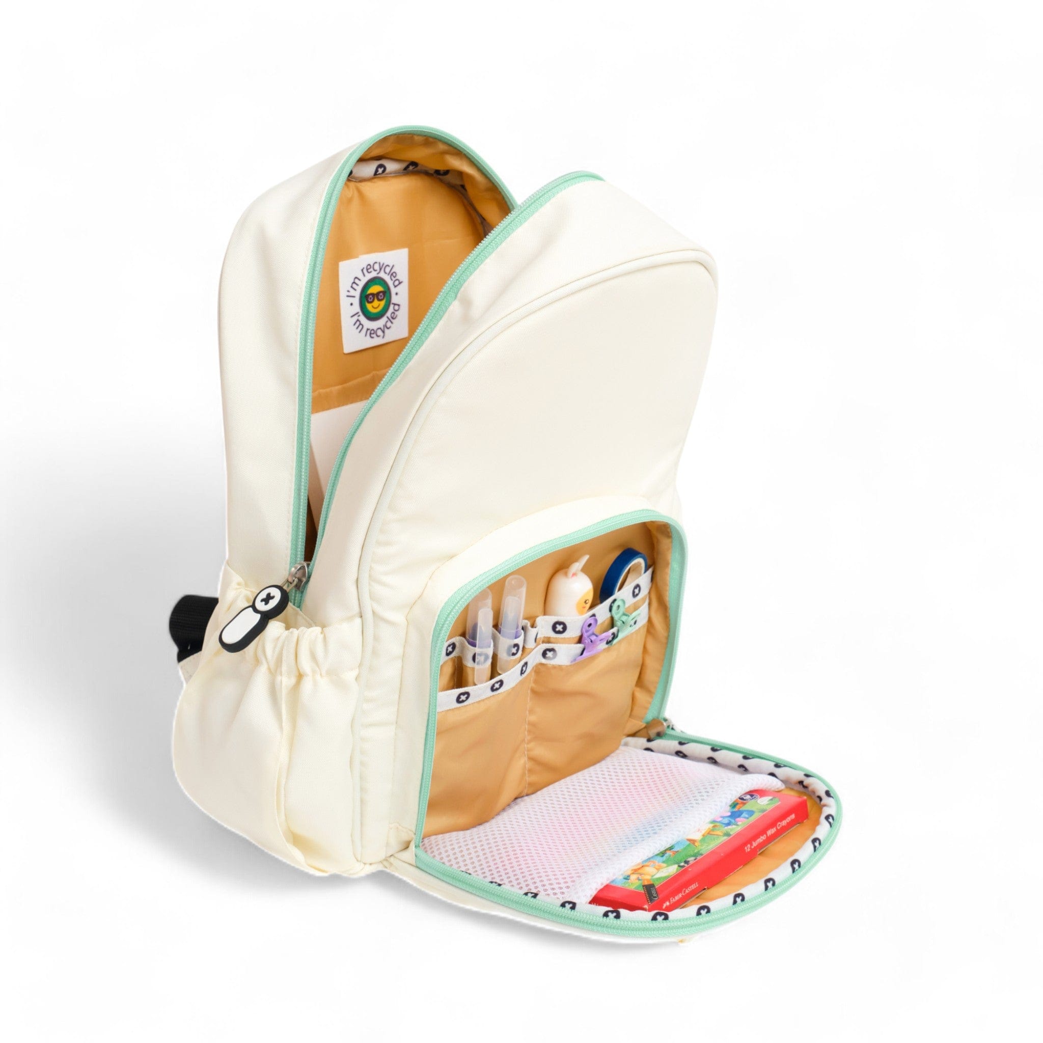 Moji Small Backpack for Women & Teens - Lightweight Mini Backpack Cream Color - Perfect for School, Travel, Gym & Everyday Use