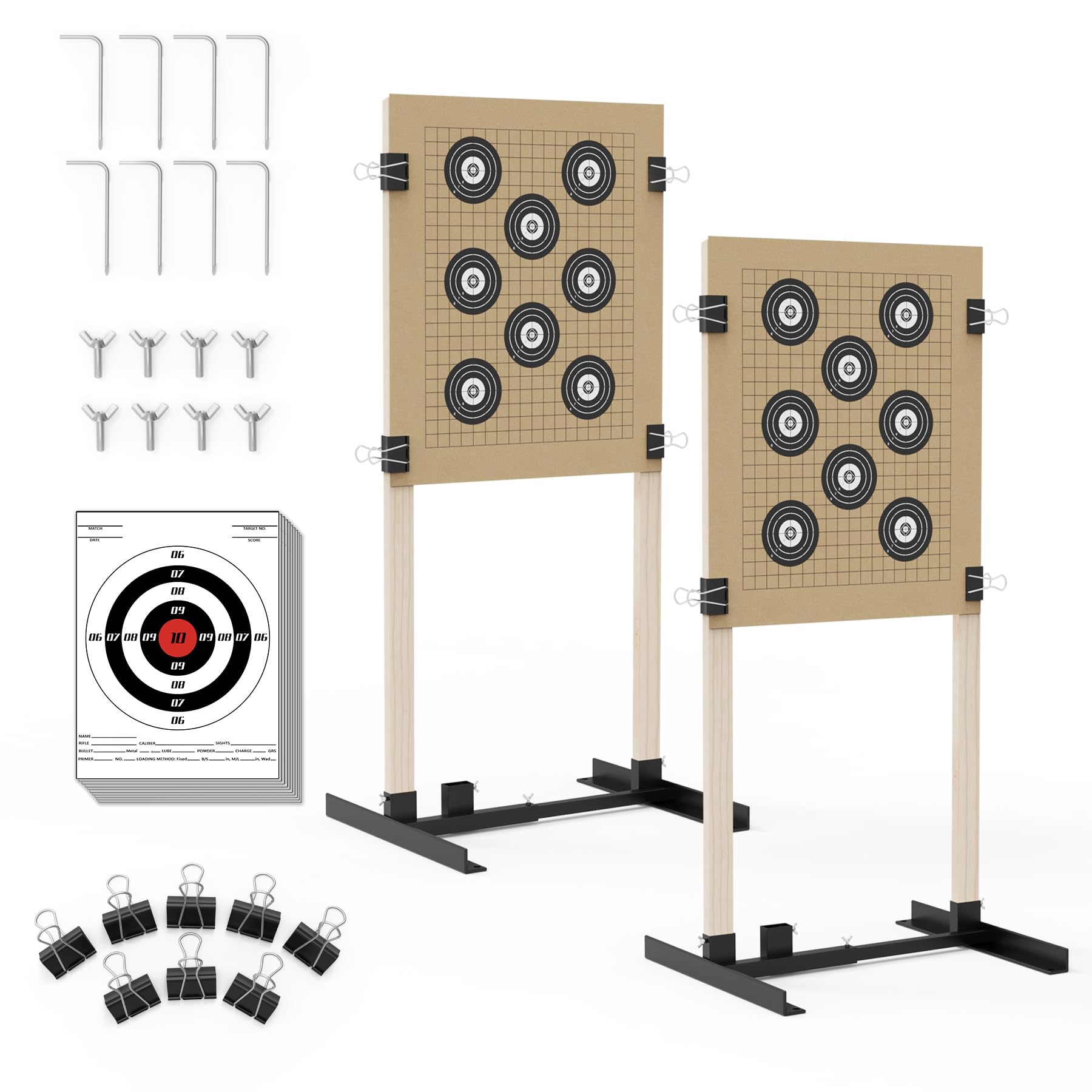 Adjustable Outdoor Shooting Target Stand - Stable Paper Target Holder for USPSA, IPSC & IDPA Practice - Perfect for Cardboard Silhouette & Paper Targets (Great for Backyard Training, Range Practice & Tactical Drills)