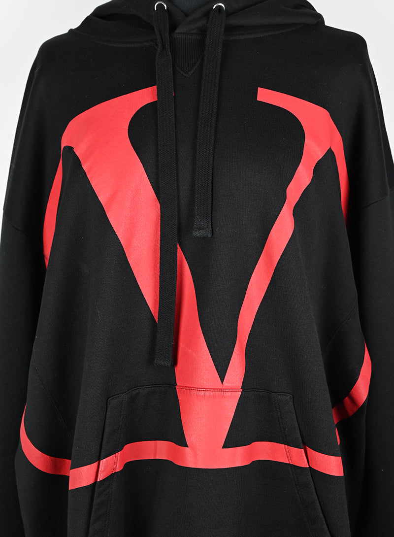 Valentino Black Hoodie with Oversized Logo - Size M | Stylish & Comfortable for Casual Wear & Street Fashion