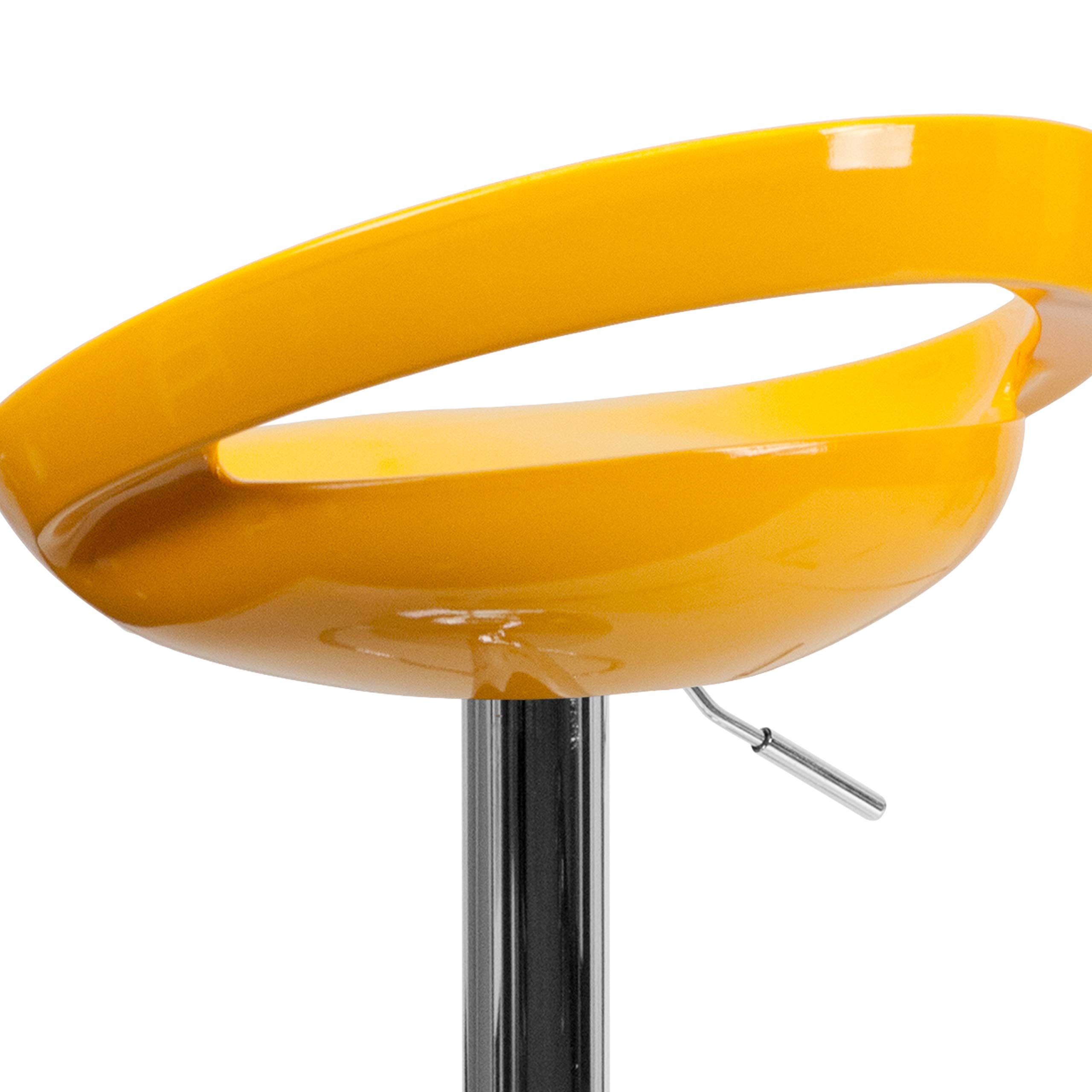Flash Furniture Adjustable Height Bar Stool - 1-Piece Set, Yellow - Perfect for Kitchen Islands, Bars & Countertops