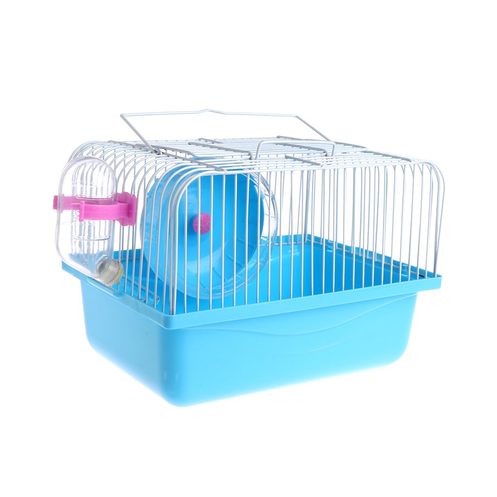 BlueDerst Portable Hamster Cage - Travel Carrier with Running Wheel & Feeding Bowl | Small Pet House for Hamsters, Mice & Gerbils | Perfect for Home, Travel & Playtime