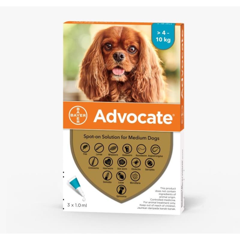 Advocate Flea & Tick Prevention for Medium Dogs 4-10kg (9-22 lbs) - Monthly Topical Treatment for Dogs - Protects Against Fleas, Ticks & Lice - Ideal for Active Outdoor Dogs & Multi-Pet Households