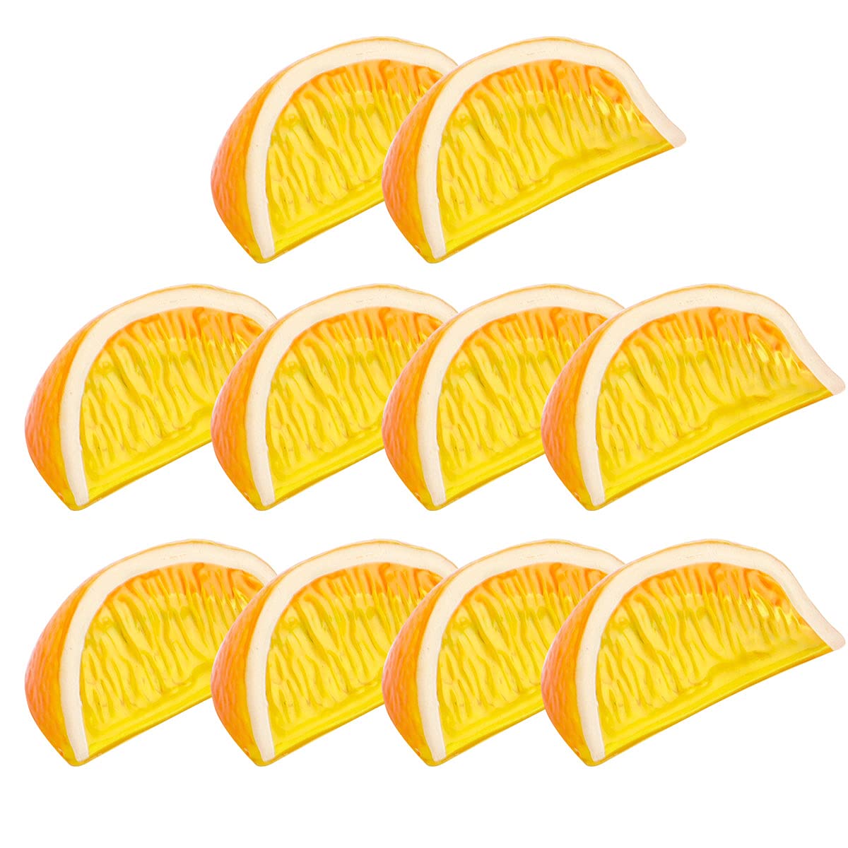10 PCS Artificial Lemon Blocks - Realistic Fake Lemon Decor, Plastic Fruit Models for Home Kitchen, Party Table, Wedding Photography Props - Perfect for DIY Crafts, Centerpieces & Themed Events (Orange)