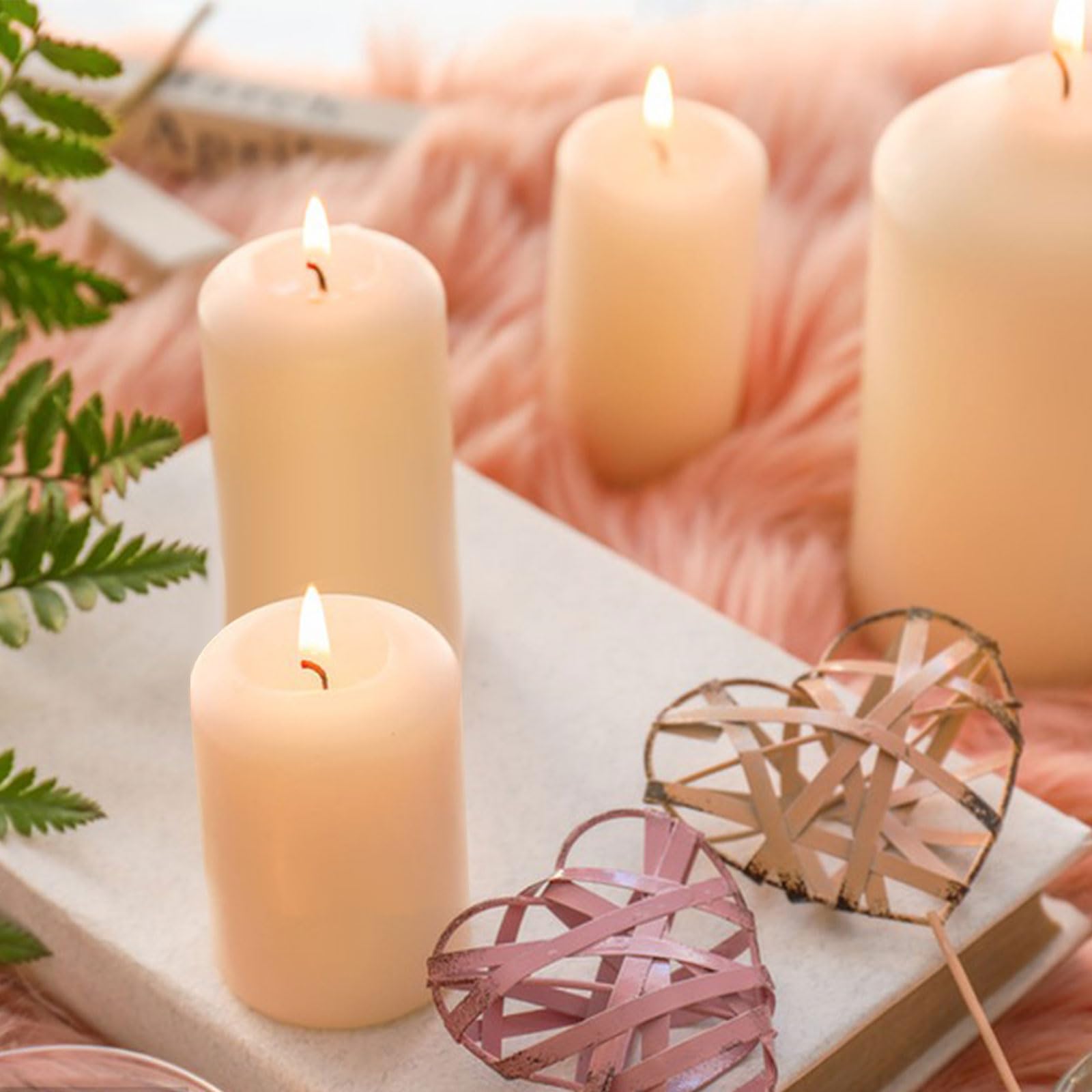 Premium WANDIC Candle Molds Set - 1 Dome Top Pillar Mold + 1 Sticker - Reusable Plastic Candle Making Kit for DIY Soy Wax, Beeswax & Paraffin Candles - Perfect for Home Decor, Gifts & Relaxation Therapy