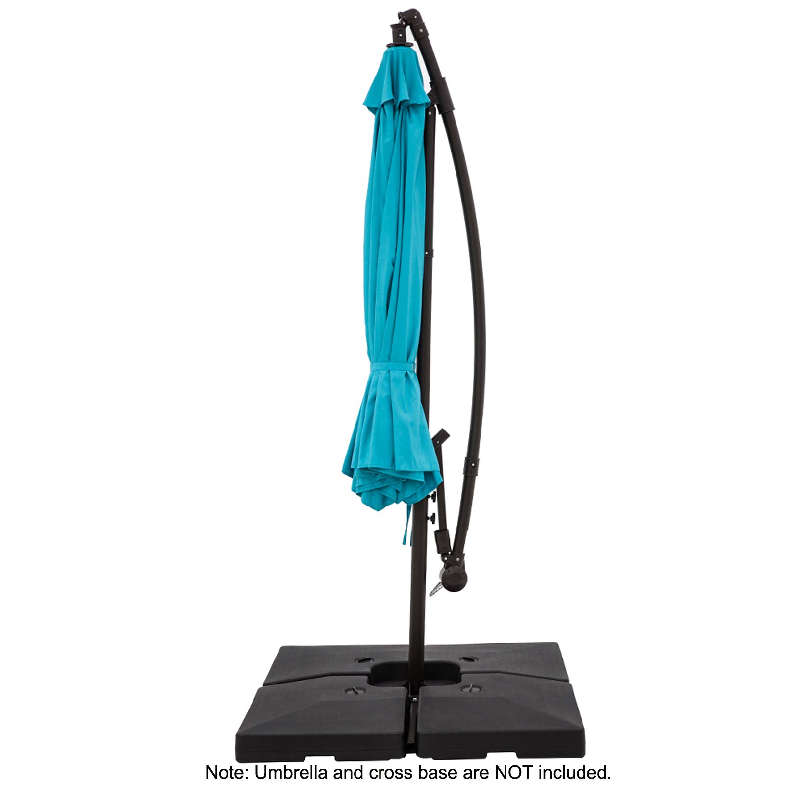 Heavy Duty 356 lb Base Weights Stand for Offset Cantilever Patio Umbrella - 4 Piece Black Set | Perfect for Outdoor, Garden, Poolside & Backyard Use