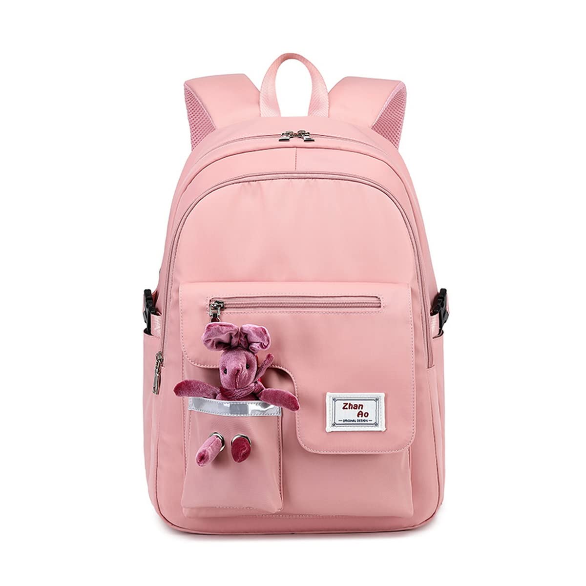 Cute Pink Backpack for Women & Girls - Fashionable Travel Backpack Purse for School, Work & Casual Outings | Lightweight & Stylish Daypack for College, Commuting & Weekend Trips