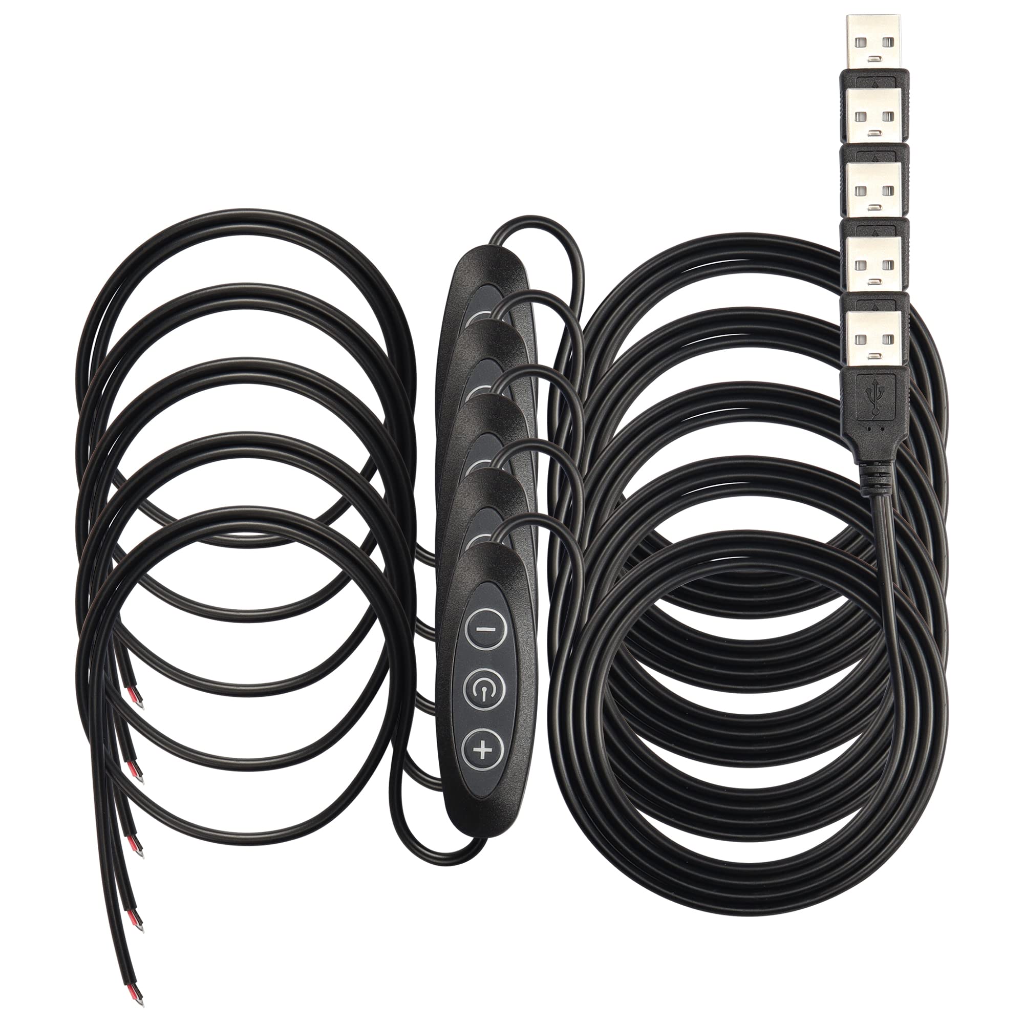 SinLoon 5Pack USB On/Off Switch Cable with Bare Wire Ends - 1.5M (4.9FT) USB Extension Switch for Headphones, Desk Lamps, Fans & LED Strips - Perfect for Home Office, Gaming Setup & DIY Electronics Projects