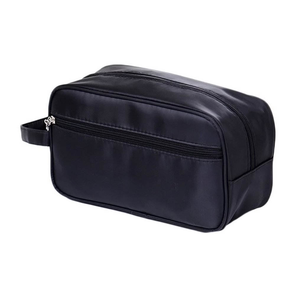 WINOMO Black Travel Toiletry Bag for Men & Women - Waterproof Cosmetic Organizer with Hanging Hook - Perfect for Camping, Gym, Business Trips & Vacation Essentials Storage