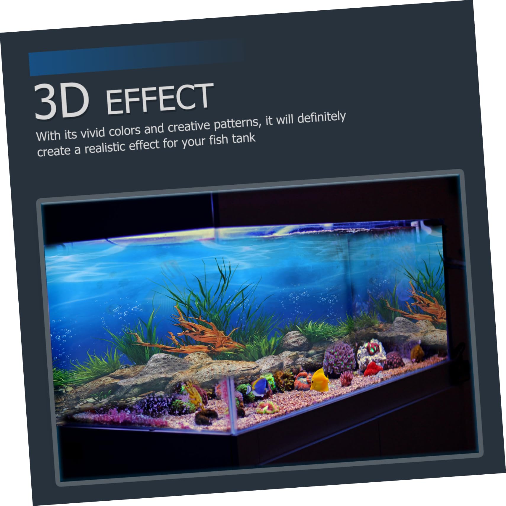 BESTOYARD 2-Pack 3D Underwater World Aquarium Background Stickers - Fish Tank Wall Decals, Waterproof Tank Wallpaper for Freshwater & Saltwater Aquariums - Perfect for Home, Office, or Pet Store Decor