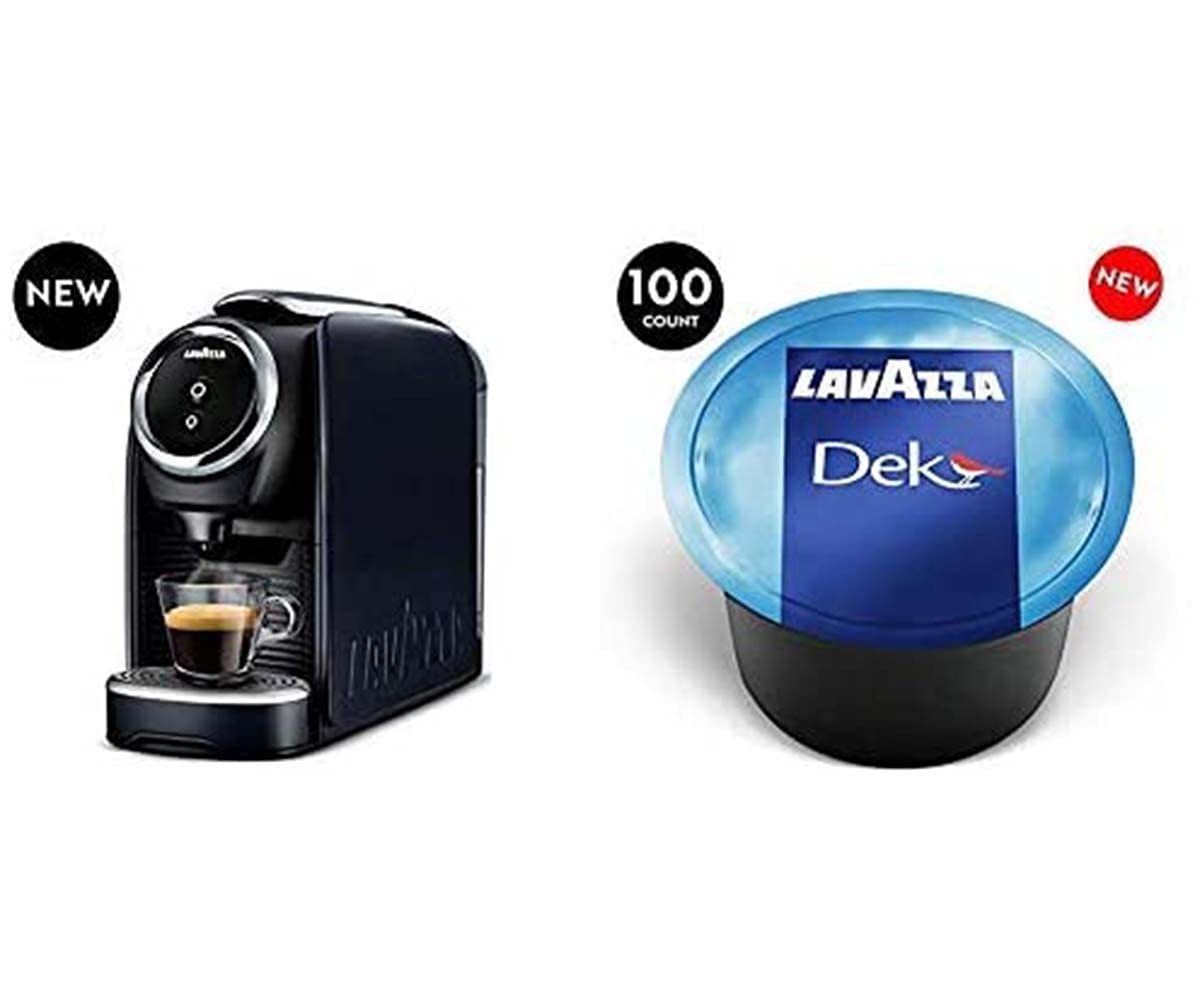 Lavazza Blue Classy Mini Single Serve Espresso Coffee Machine LB 300 with 100 Decaf Coffee Capsules - Easy Touch Controls for Home & Office Use