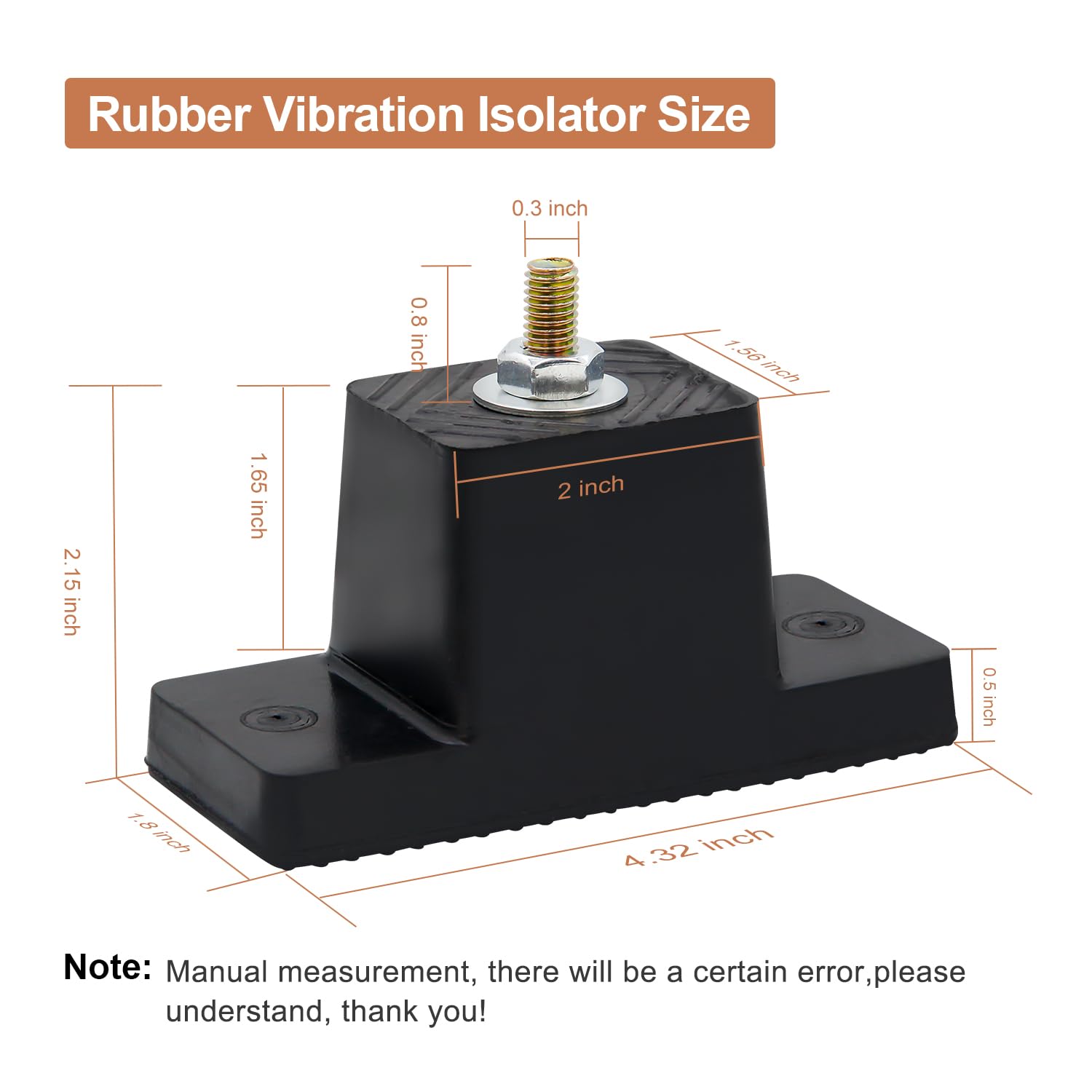 Heavy Duty Rubber Vibration Isolator Mounting Bracket for Outdoor Ductless Mini Split AC Condenser Units - 4 Pack Anti-Vibration Pads for Quiet Air Conditioner Installation - Perfect for Home, Apartment & Commercial Use