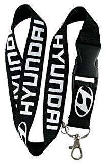 Hyundai Lanyard with ID Badge Holder - Black & White Custom Logo - Durable Nylon Neck Strap for Work, Events & Conferences