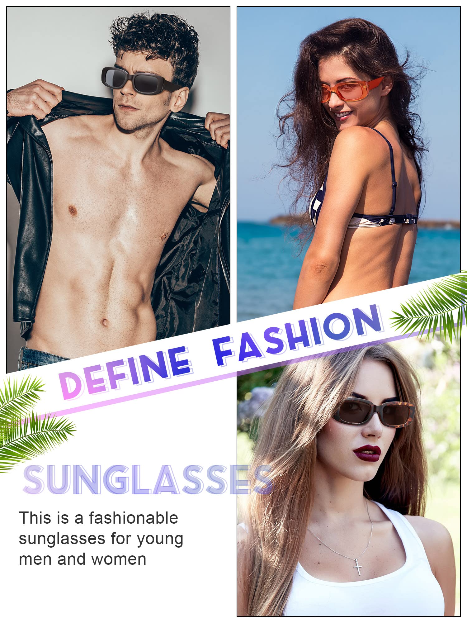 Retro Rectangle Sunglasses for Women - Vintage 90s UV Protection | Y2K Fashion & Outdoor