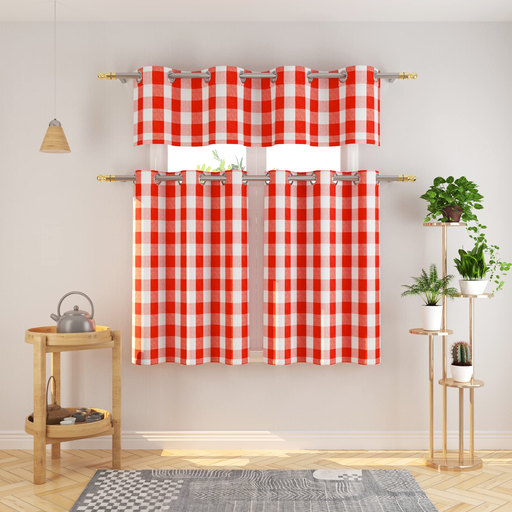 Buffalo Check Kitchen Curtains 36