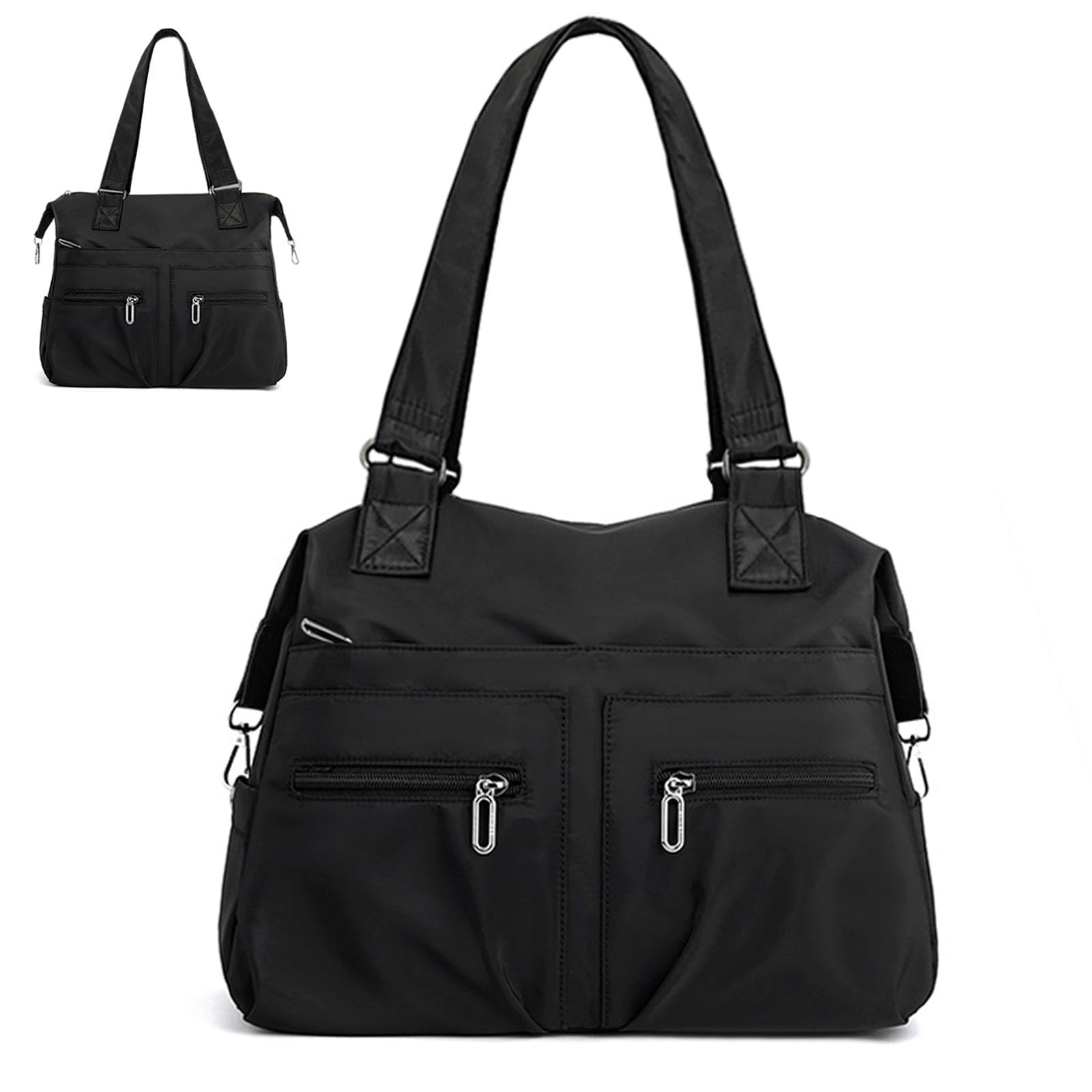 Stylish Waterproof Nylon Tote Bag for Women - Lightweight Shoulder Purse with Zipper Closure | Perfect for Work, Travel, Shopping & Daily Use